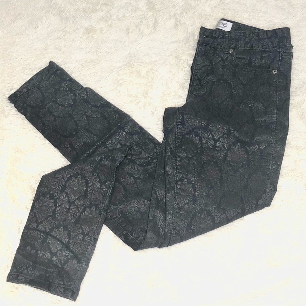 Joe Fresh Black Printed Skinny Pants Size 2